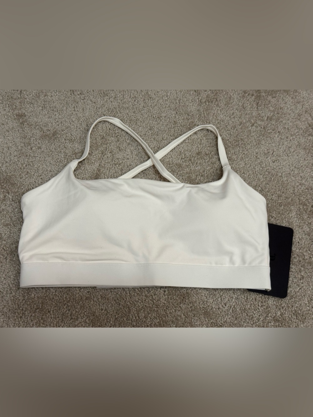 Fabletics Bone/Off-White Convertible Sports Bra